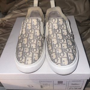 Dior Oblique Embroidered Canvas Slip On Sneakers